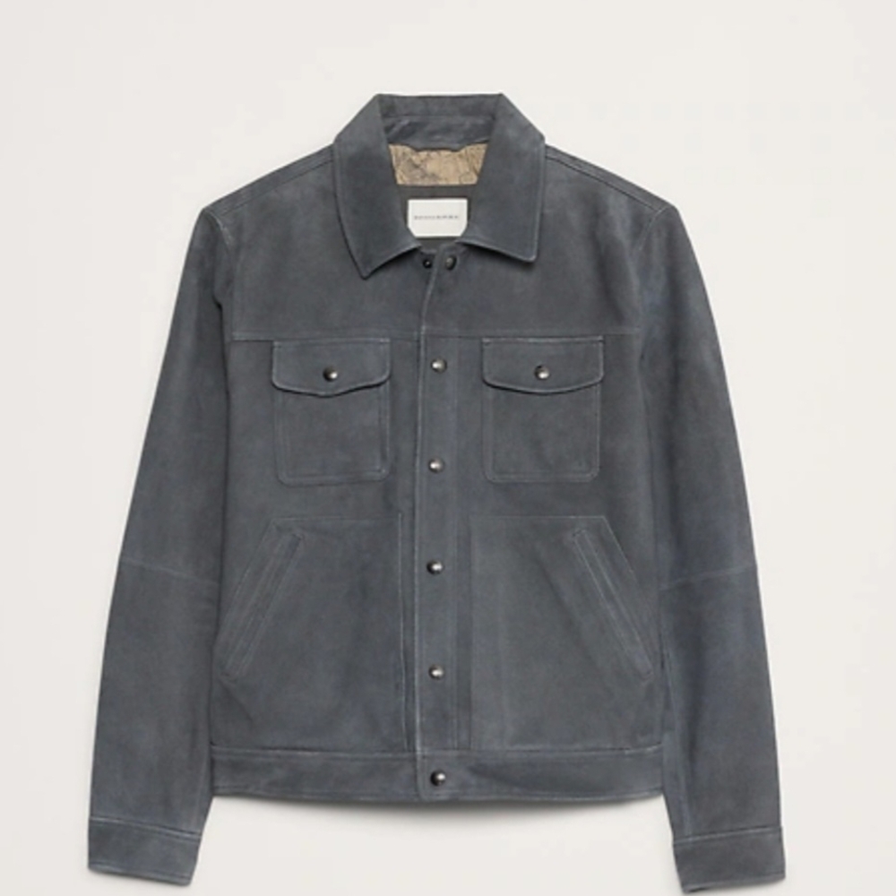 Men's Cinders Gray Leather Jacket